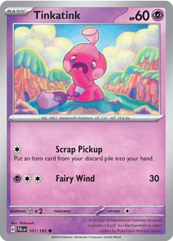 Tinkatink Pokemon card from Paldea Evolved, card number 101