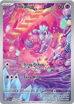 Tinkatink Pokemon card from Paldea Evolved, card number 216