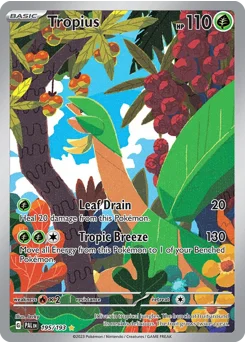 Tropius Pokemon card from Paldea Evolved, card number 195