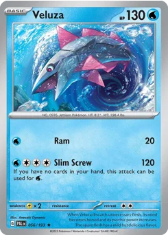 Veluza Pokemon card from Paldea Evolved, card number 56