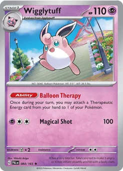 Wigglytuff Pokemon card from Paldea Evolved, card number 84