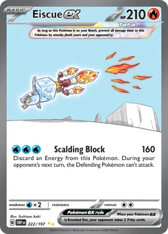 Eiscue ex Pokemon card from Obsidian Flames, card number 222