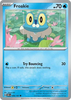 Froakie Pokemon card from Obsidian Flames, card number 56