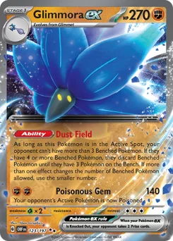 Glimmora ex Pokemon card from Obsidian Flames, card number 123