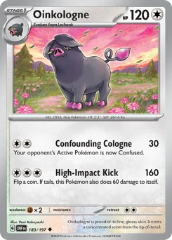 Oinkologne Pokemon card from Obsidian Flames, card number 183
