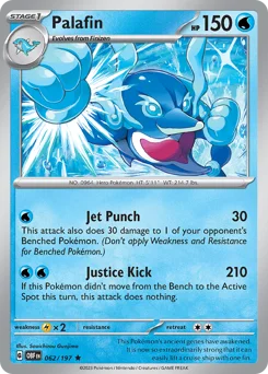 Palafin Pokemon card from Obsidian Flames, card number 62