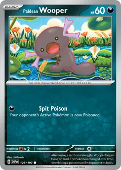 Paldean Wooper Pokemon card from Obsidian Flames, card number 126