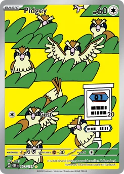 Pidgey Pokemon card from Obsidian Flames, card number 207