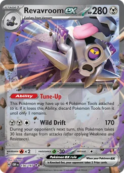Revavroom ex Pokemon card from Obsidian Flames, card number 156