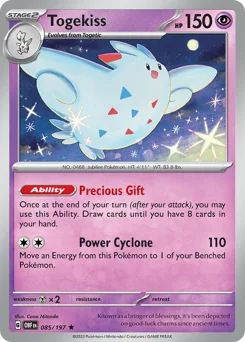 Togekiss Pokemon card from Obsidian Flames, card number 85