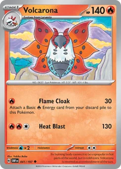 Volcarona Pokemon card from Obsidian Flames, card number 41