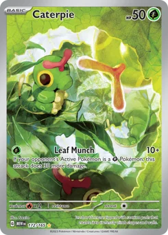Caterpie Pokemon card from 151, card number 172