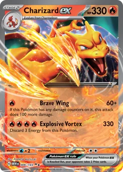 Charizard ex Pokemon card from 151, card number 6