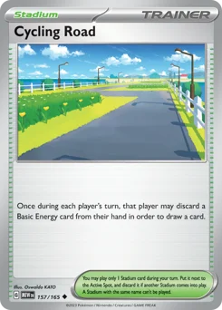 Cycling Road Pokemon card from 151, card number 157