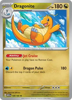 Dragonite Pokemon card from 151, card number 149