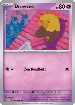 Drowzee Pokemon card from 151, card number 96