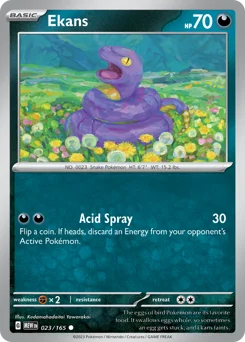 Ekans Pokemon card from 151, card number 23