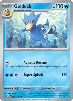 Golduck Pokemon card from 151, card number 55