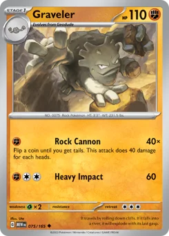Graveler Pokemon card from 151, card number 75
