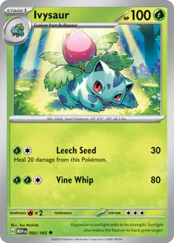 Ivysaur Pokemon card from 151, card number 2