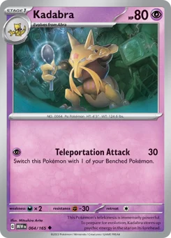 Kadabra Pokemon card from 151, card number 64