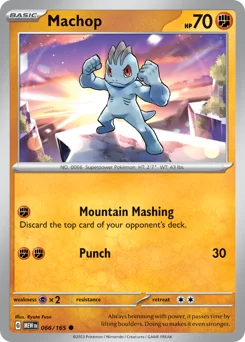 Machop Pokemon card from 151, card number 66