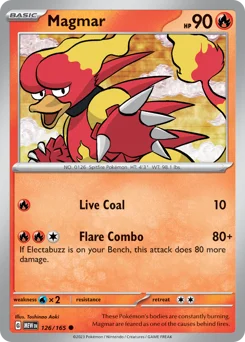 Magmar Pokemon card from 151, card number 126