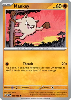 Mankey Pokemon card from 151, card number 56