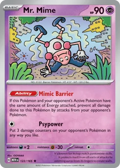 Mr. Mime Pokemon card from 151, card number 122