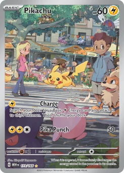 Pikachu Pokemon card from 151, card number 173