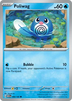 Poliwag Pokemon card from 151, card number 60