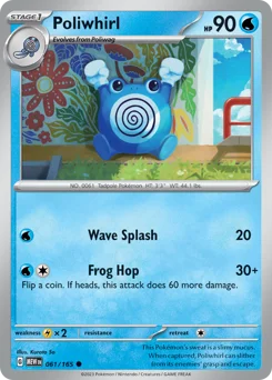 Poliwhirl Pokemon card from 151, card number 61
