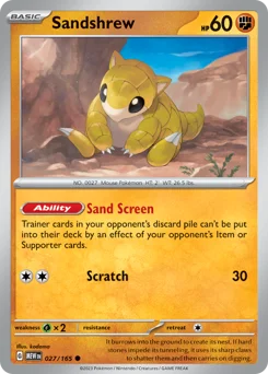 Sandshrew Pokemon card from 151, card number 27