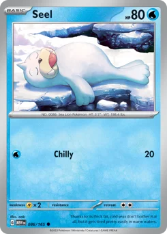 Seel Pokemon card from 151, card number 86