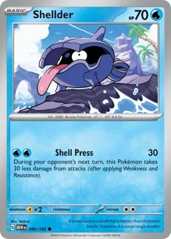 Shellder Pokemon card from 151, card number 90