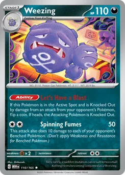 Weezing Pokemon card from 151, card number 110
