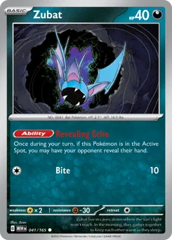 Zubat Pokemon card from 151, card number 41