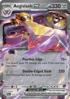 Aegislash ex Pokemon card from Paradox Rift, card number 135