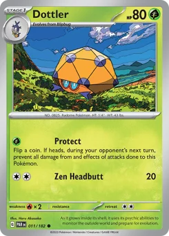 Dottler Pokemon card from Paradox Rift, card number 11
