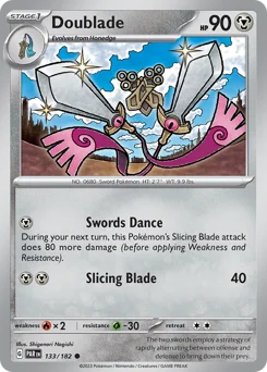 Doublade Pokemon card from Paradox Rift, card number 133