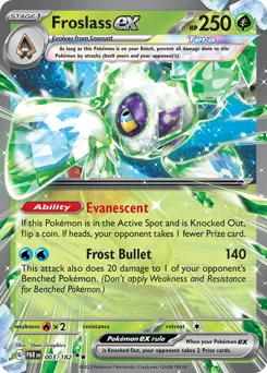 Froslass ex Pokemon card from Paradox Rift, card number 3