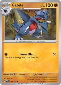 Gabite Pokemon card from Paradox Rift, card number 95