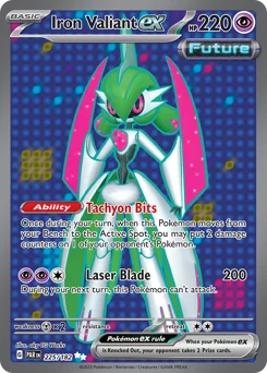 Iron Valiant ex Pokemon card from Paradox Rift, card number 225