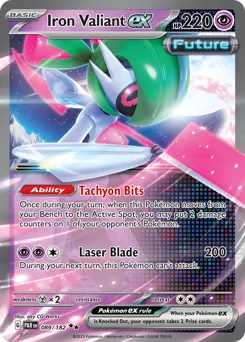 Iron Valiant ex Pokemon card from Paradox Rift, card number 89
