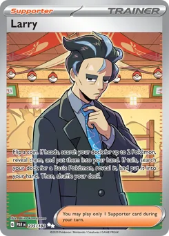 Larry Pokemon card from Paradox Rift, card number 235