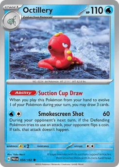 Octillery Pokemon card from Paradox Rift, card number 34