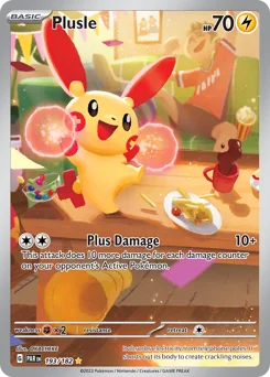 Plusle Pokemon card from Paradox Rift, card number 193