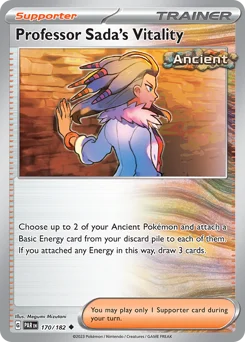 Professor Sada's Vitality Pokemon card from Paradox Rift, card number 170