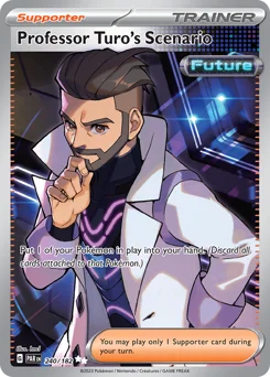 Professor Turo's Scenario Pokemon card from Paradox Rift, card number 240