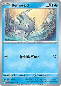 Remoraid Pokemon card from Paradox Rift, card number 33